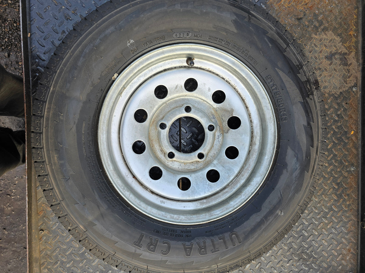 ROCKMAN Trailer Tire & Wheel Assembly ST175/80R13 - 6-Ply Load Range C White Spoke Rim
