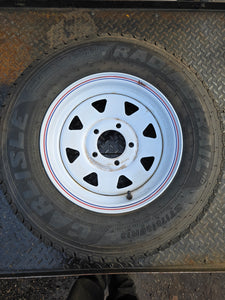 ST175/80R13 LRC Trailer Tires on Painted Steel Rims - New, Old Stock