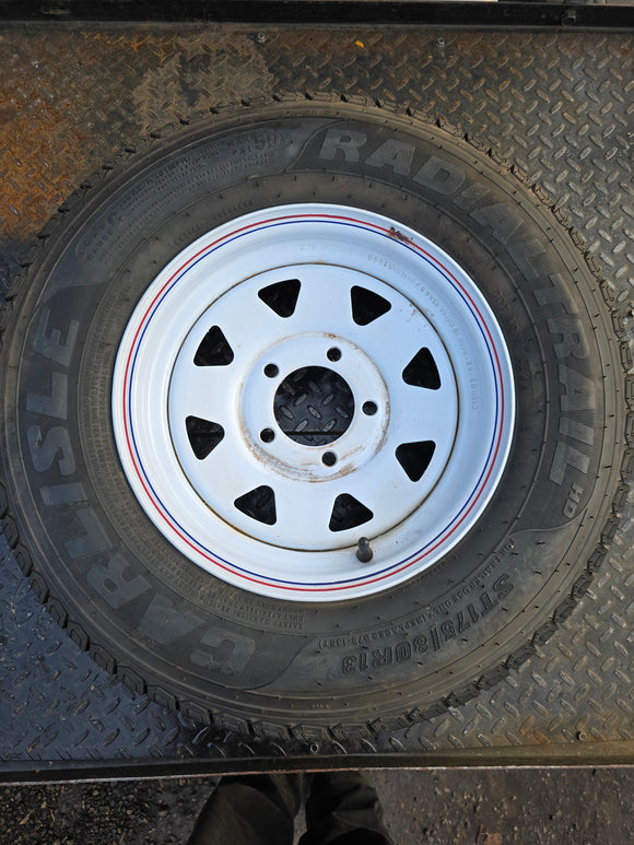 ST175/80R13 LRC Trailer Tires on Painted Steel Rims - New, Old Stock