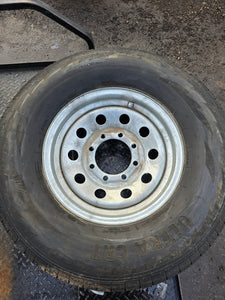 ST235/85R16 LRF Trailer Tires on Galvanized Rims - New, Old Stock