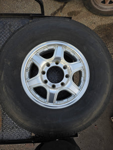 ST235/85R16 LRF Trailer Tires on Silver Alloy Rims - New, Old Stock