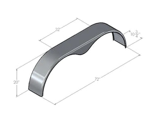 Aluminum Teardrop Smooth Fenders- With Back