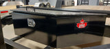 Black Steel Checkerplate Pumpbox with divider & hydraulic cutout for Dump Trailers